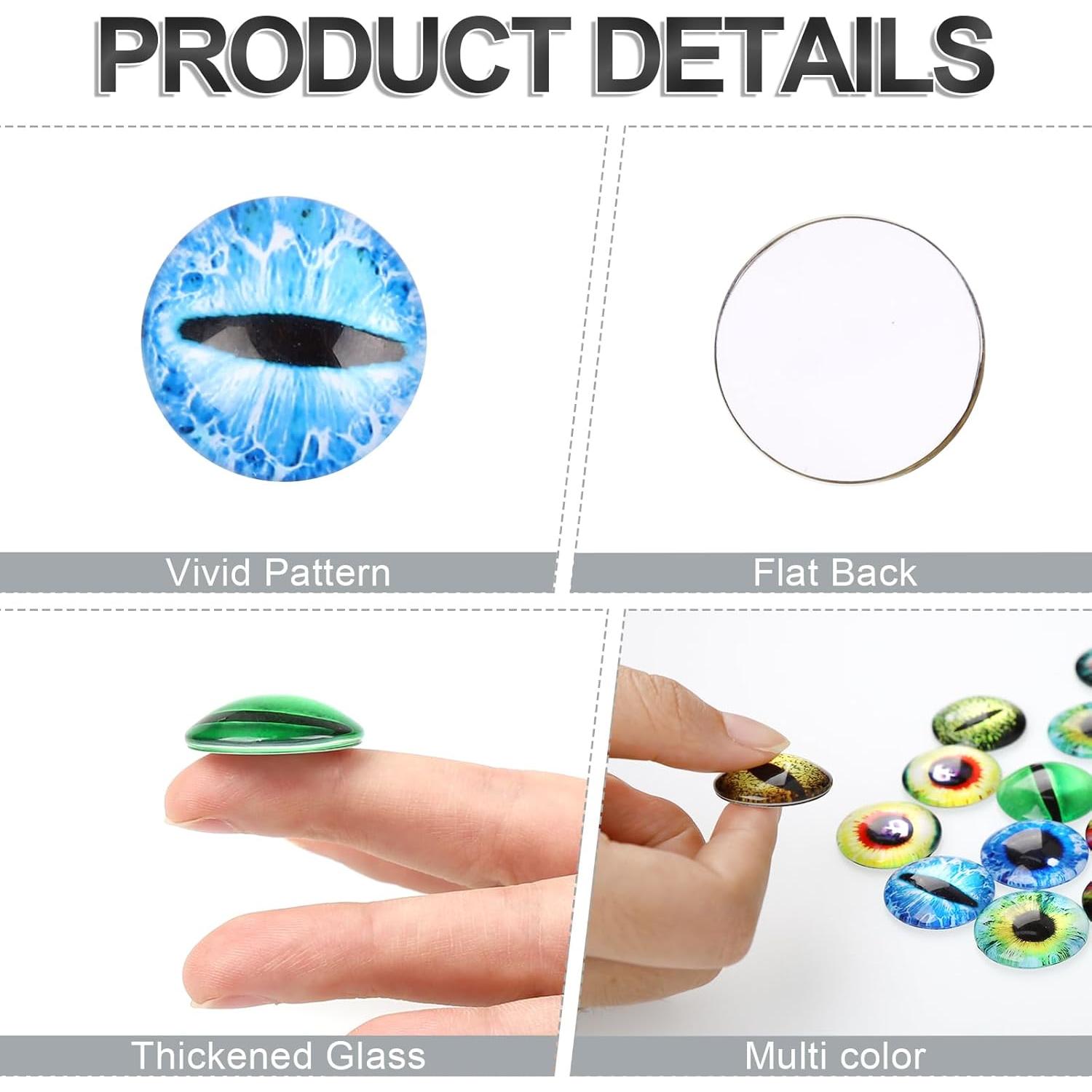 20 Ojos de Dragón de Vidrio 25mm para Manualidades