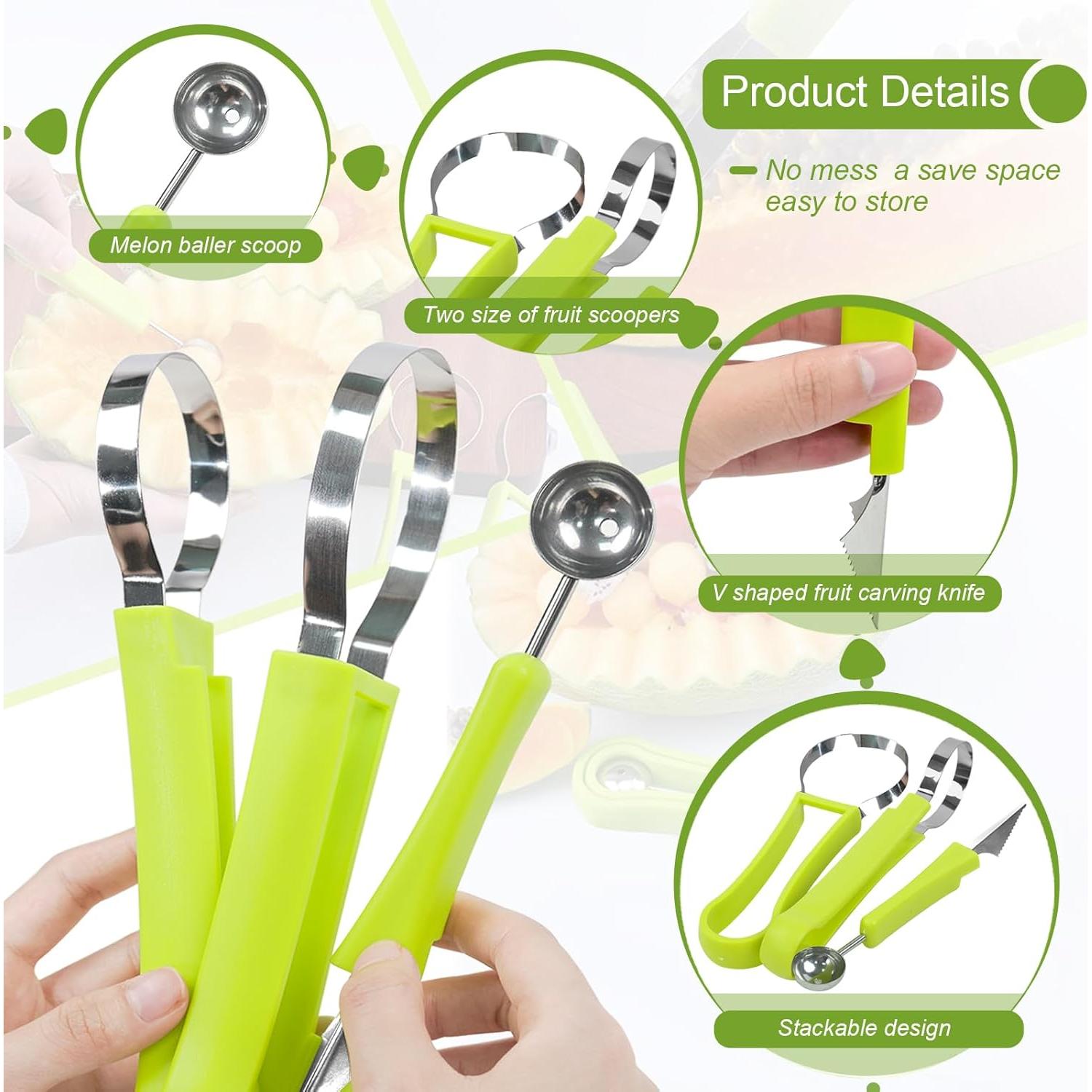 Juego de 18 Piezas Cortadores de Frutas FODIENS Acero Inoxidable