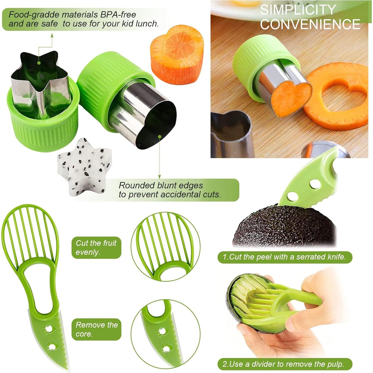 Juego de 18 Piezas Cortadores de Frutas FODIENS Acero Inoxidable