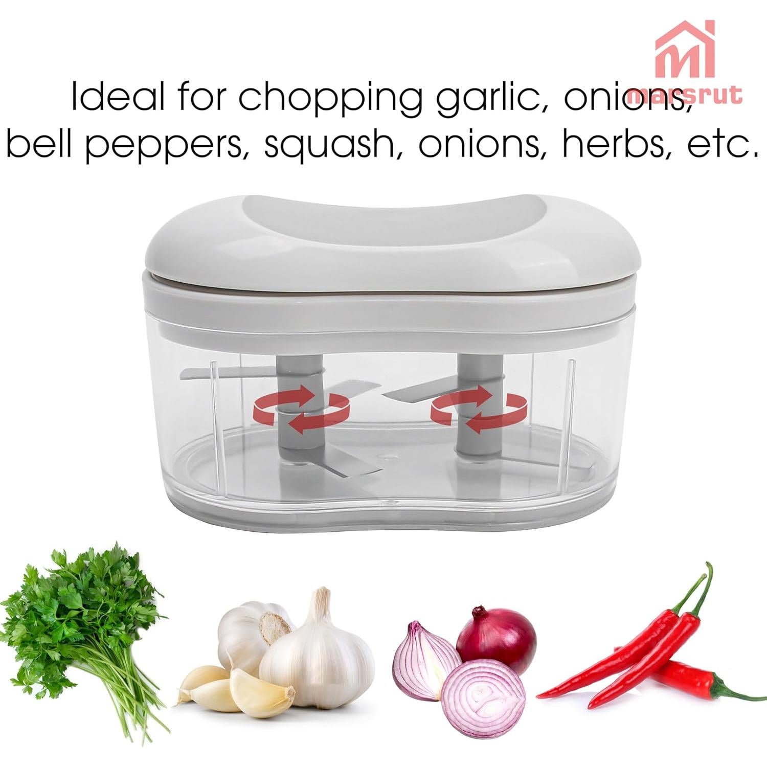 Picador Manual de Ajo Marsrut - Procesador de Alimentos 258g