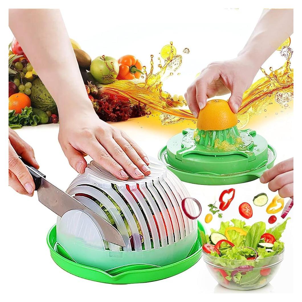 Tazón Cortador de Ensalada Multifuncional Tofern Verde