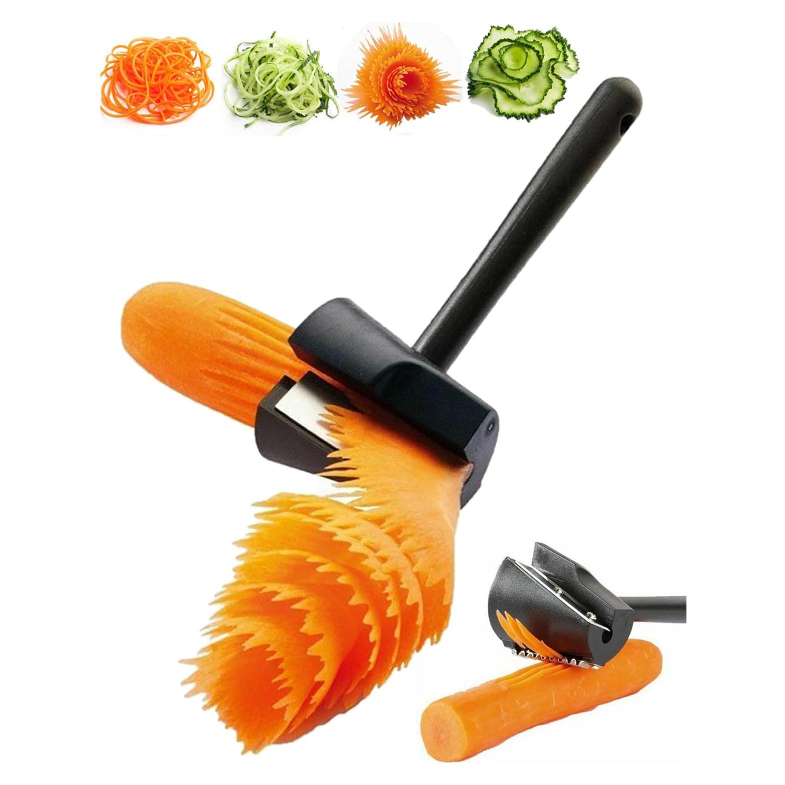 Cortador y pelador de zanahorias DAJOOEE negro plástico