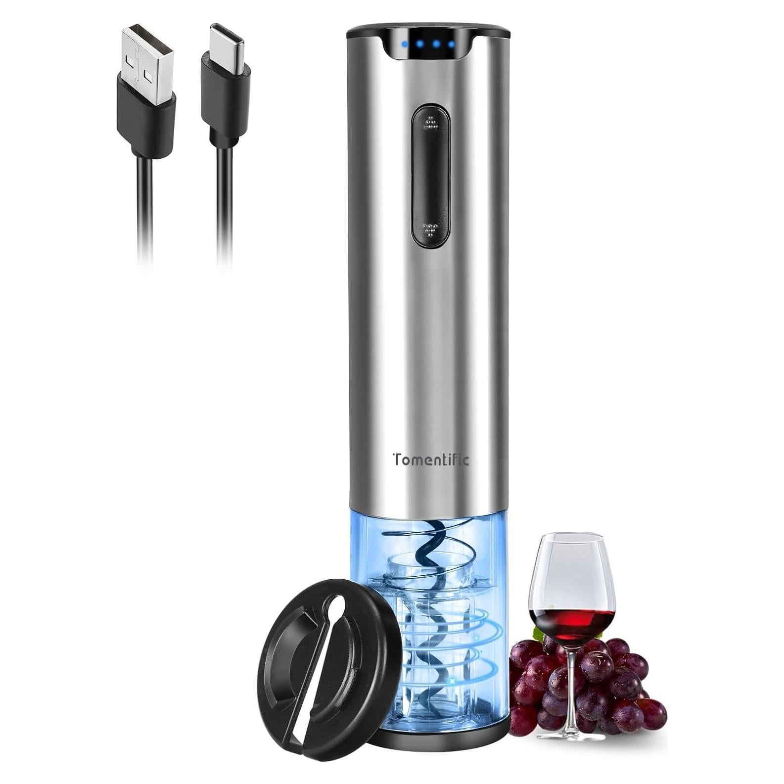 Abridor de Vino Eléctrico Tomentific Recargable con Luz LED