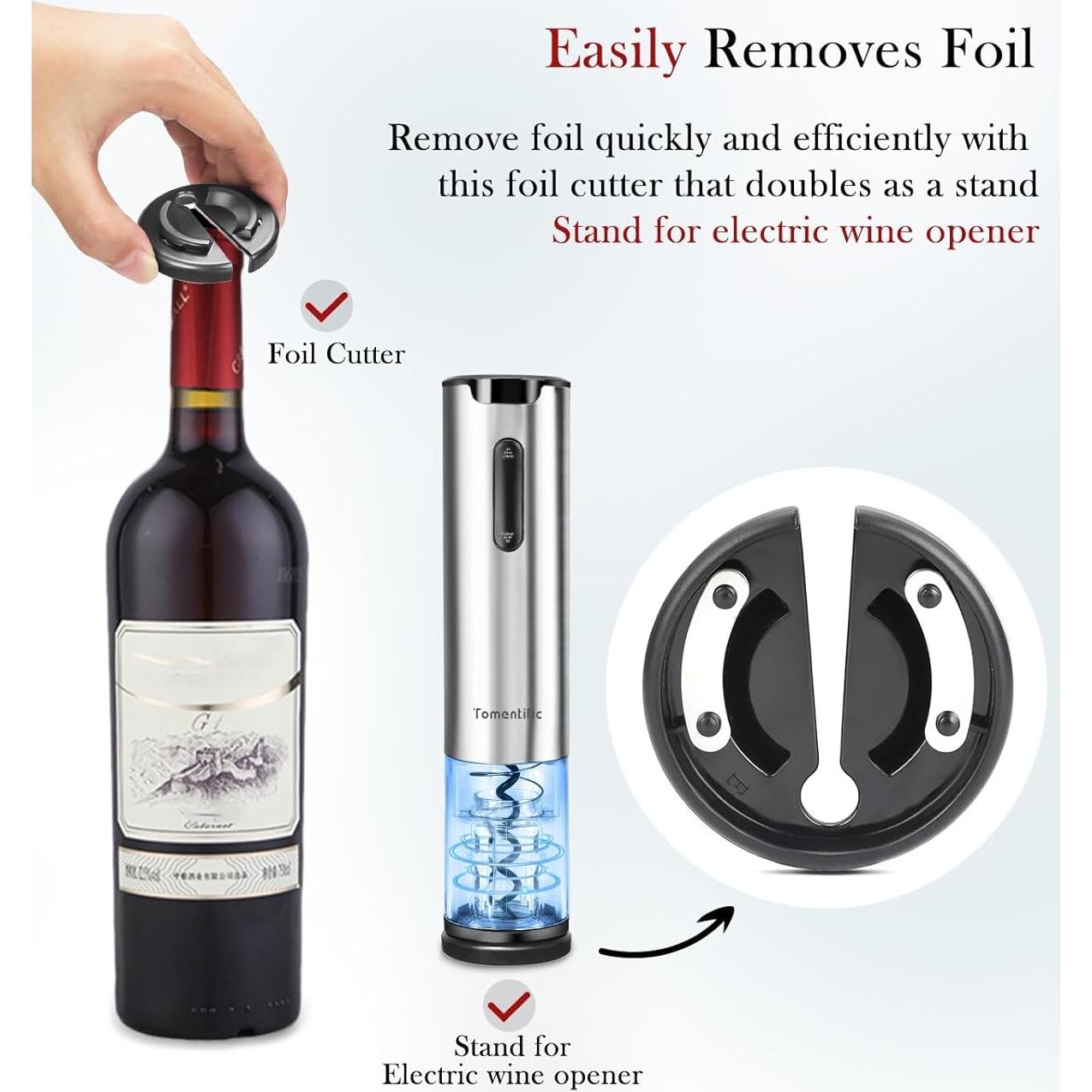 Abridor de Vino Eléctrico Tomentific Recargable con Luz LED