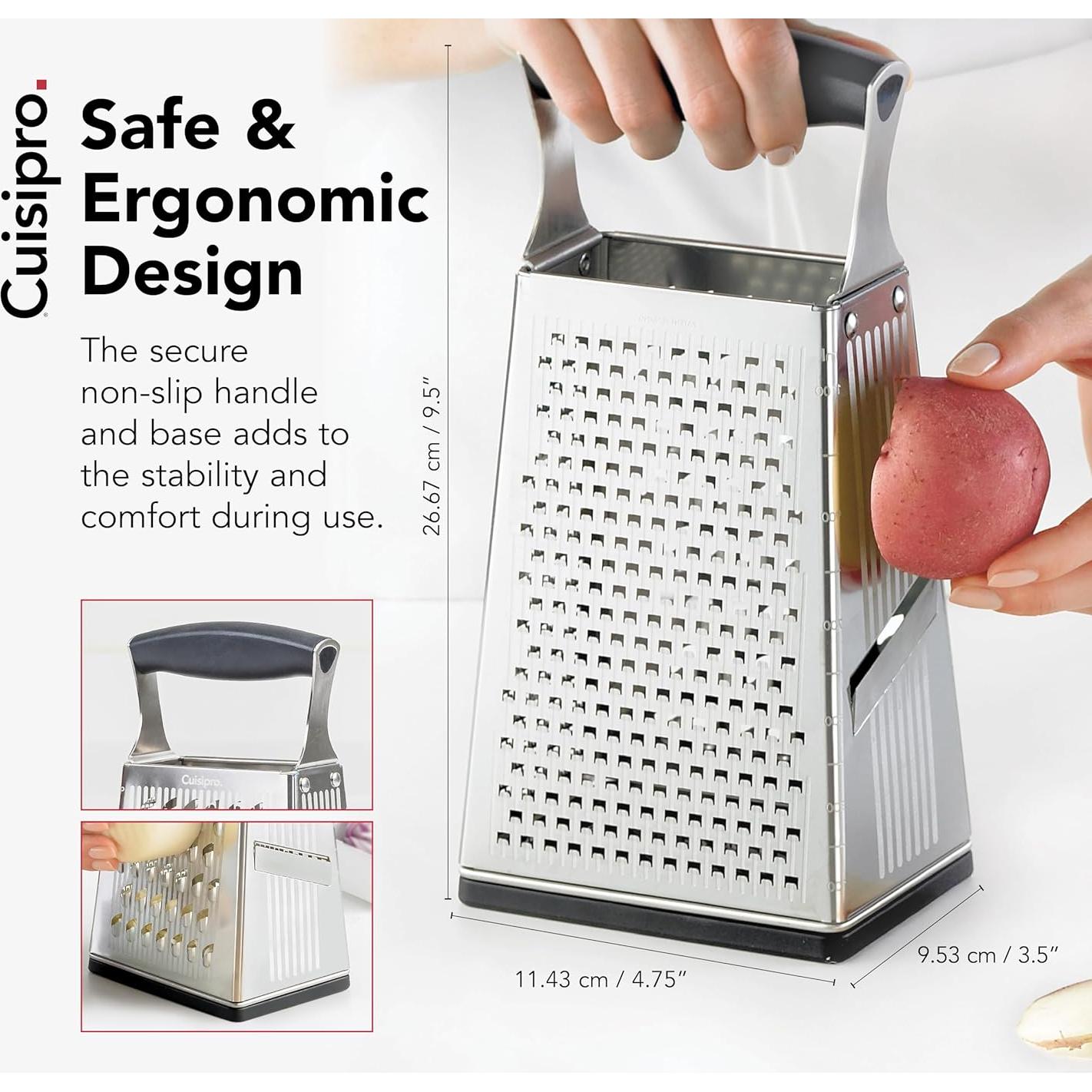 Rallador de Caja Cuisipro Acero Inoxidable 4 Lados Apto Lavavajillas
