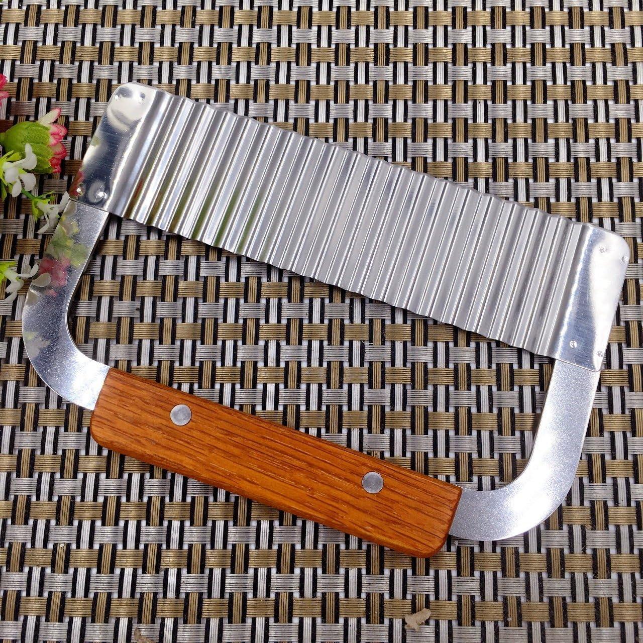 Cortador Crinkle Guardians 2 Piezas Acero Inoxidable Madera