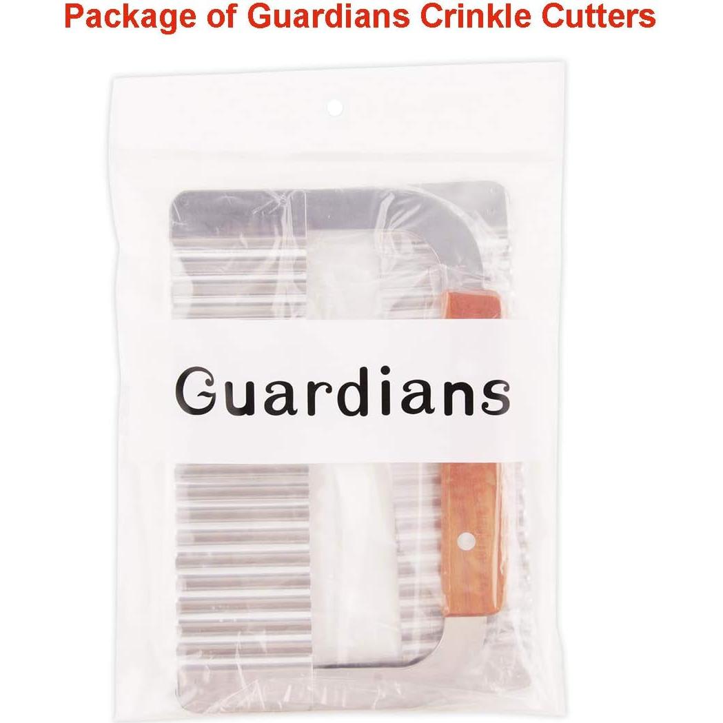 Cortador Crinkle Guardians 2 Piezas Acero Inoxidable Madera
