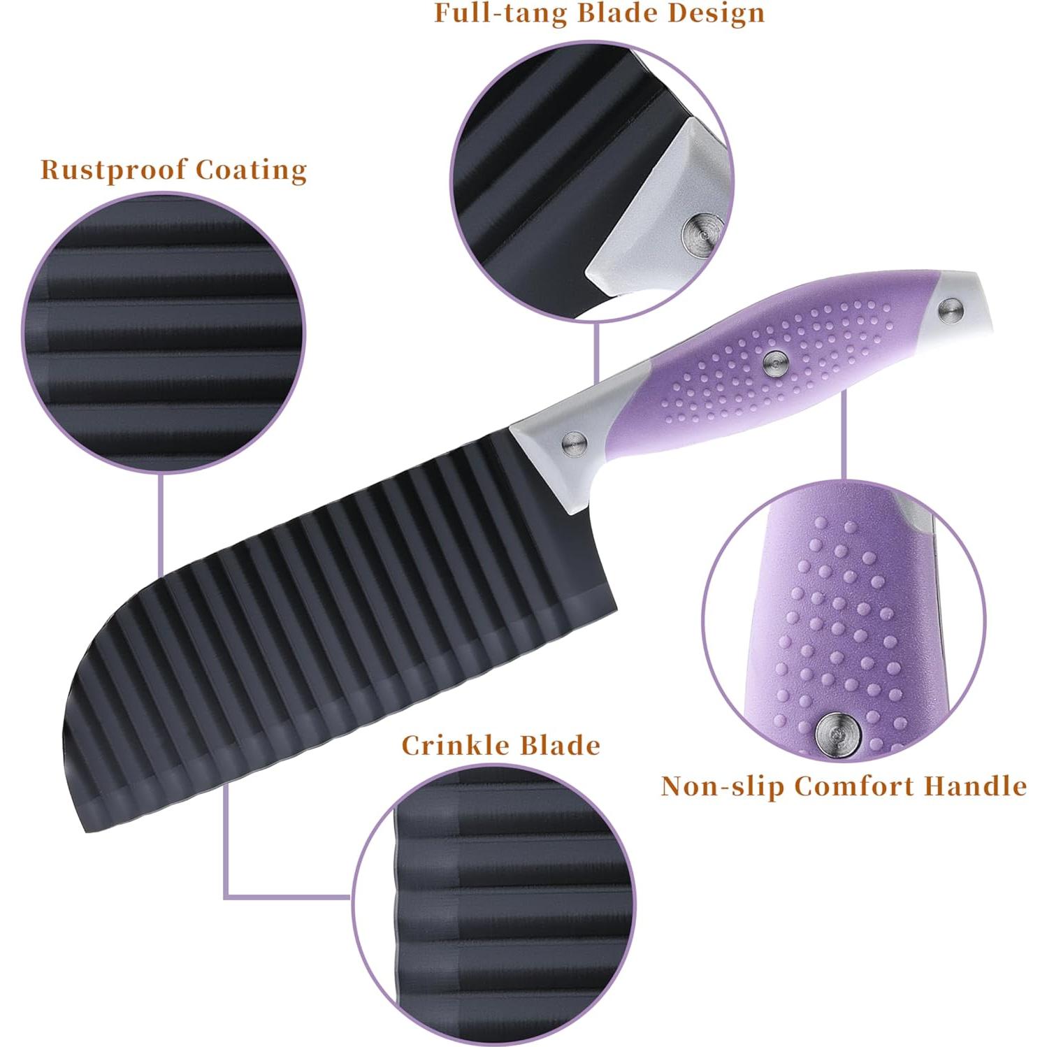 Cuchillo Cortador de Ondas JJOO 2 PCS Acero Inoxidable 15.75 cm