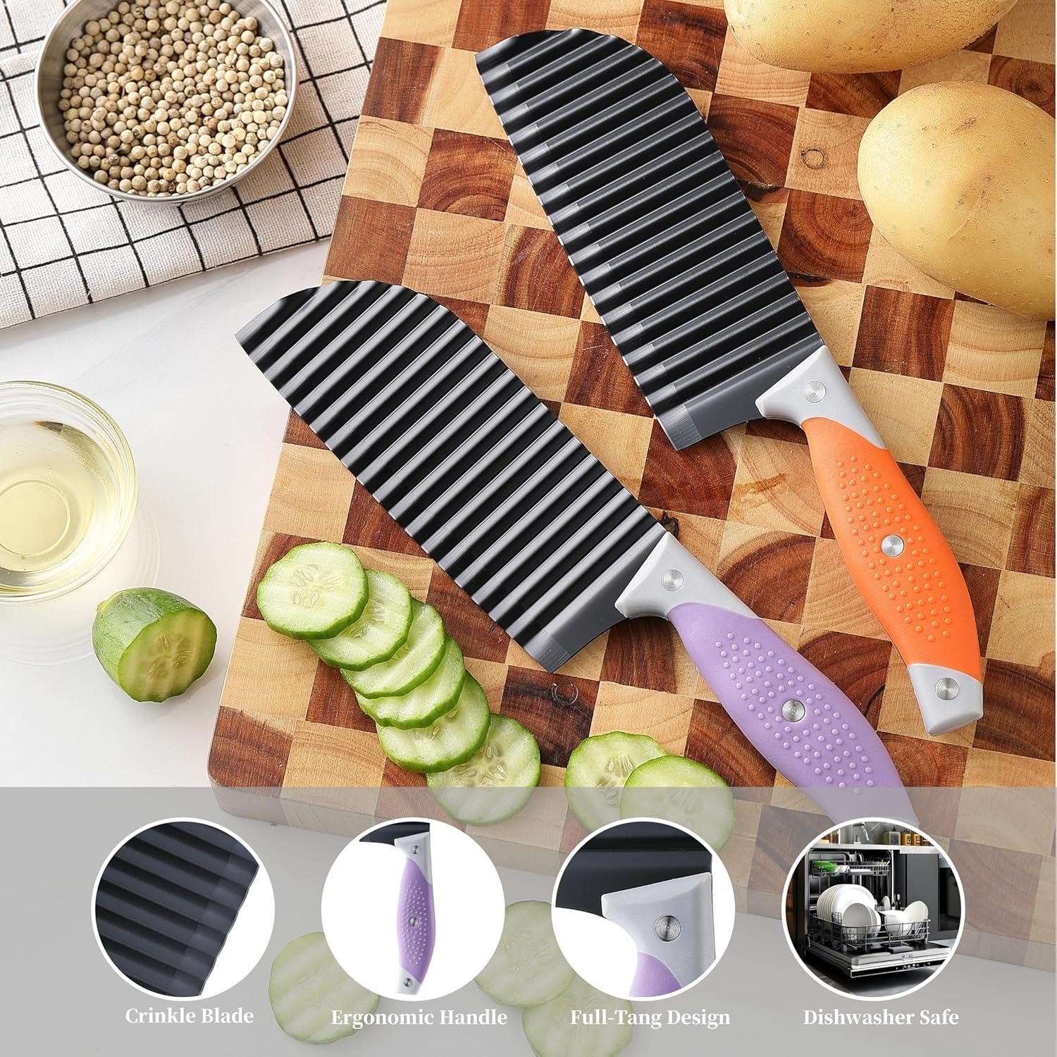 Cuchillo Cortador de Ondas JJOO 2 PCS Acero Inoxidable 15.75 cm