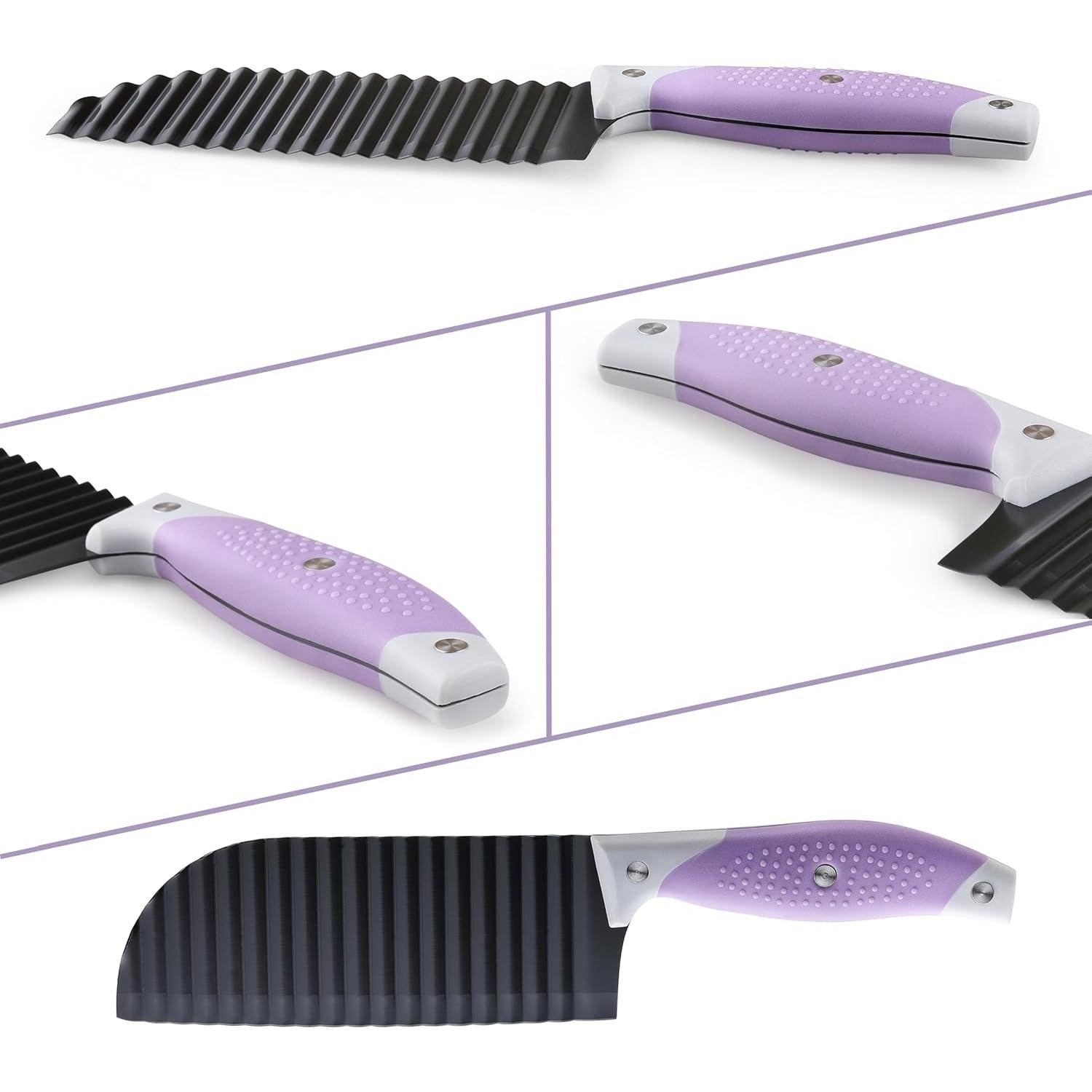 Cuchillo Cortador de Ondas JJOO 2 PCS Acero Inoxidable 15.75 cm