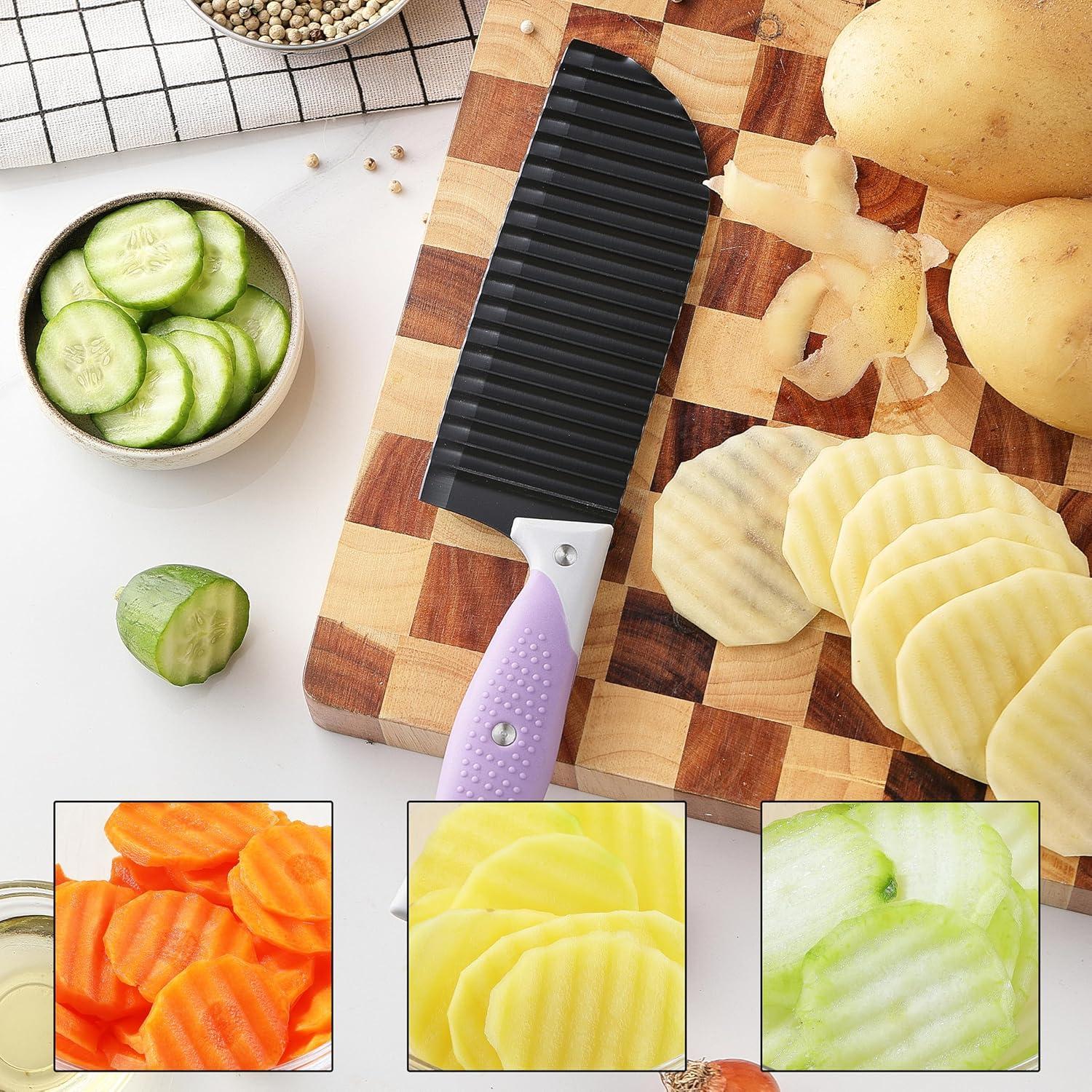 Cuchillo Cortador de Ondas JJOO 2 PCS Acero Inoxidable 15.75 cm