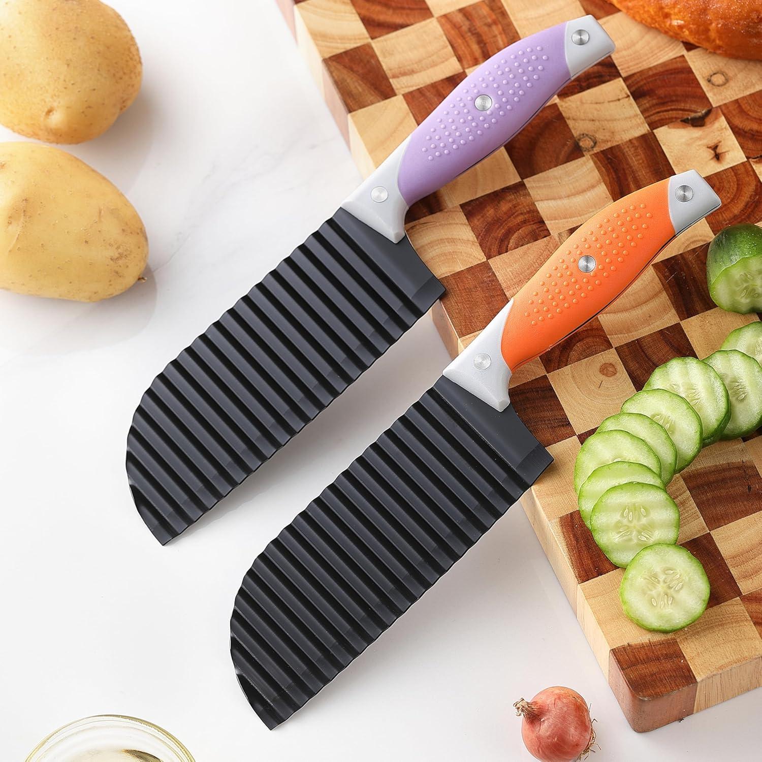 Cuchillo Cortador de Ondas JJOO 2 PCS Acero Inoxidable 15.75 cm