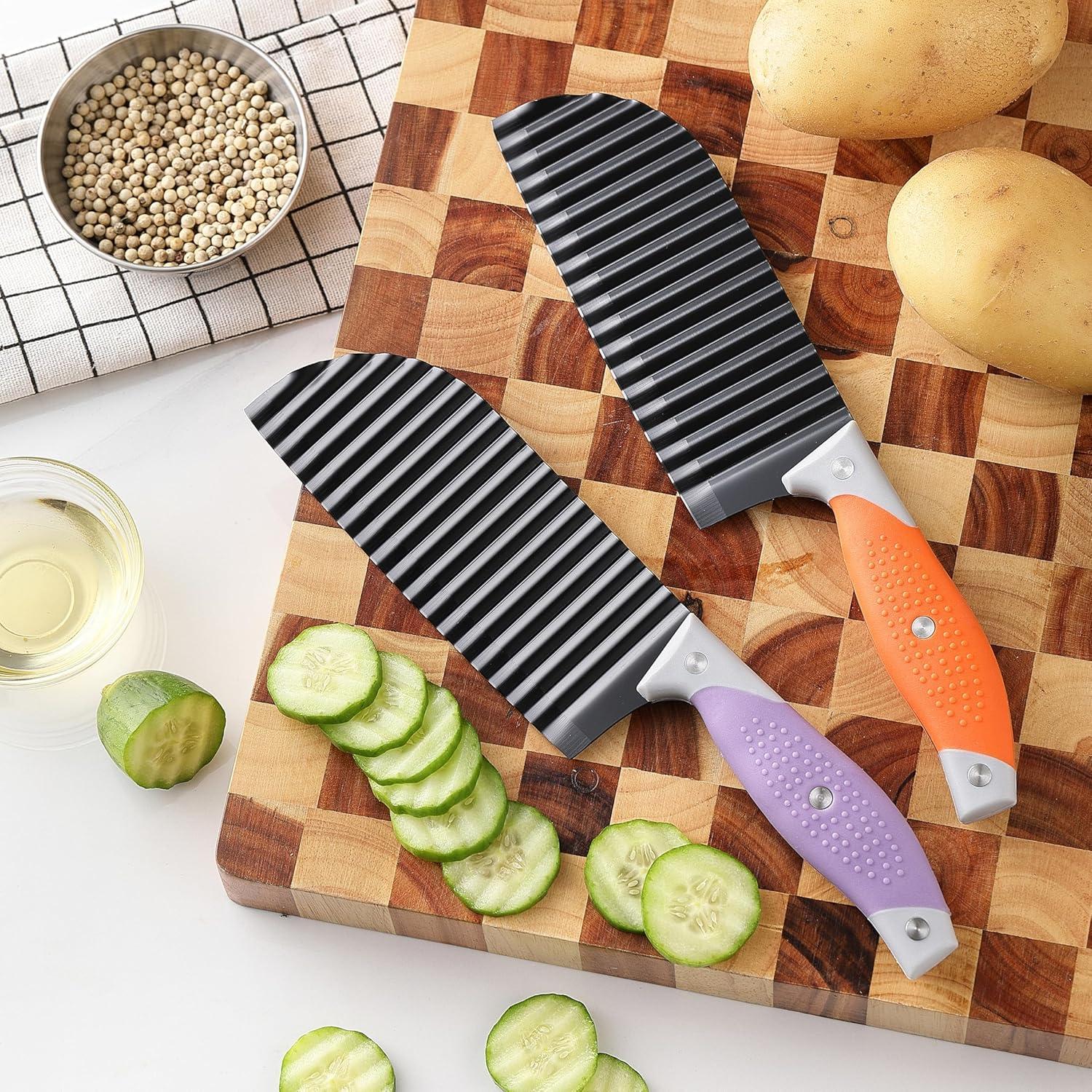 Cuchillo Cortador de Ondas JJOO 2 PCS Acero Inoxidable 15.75 cm