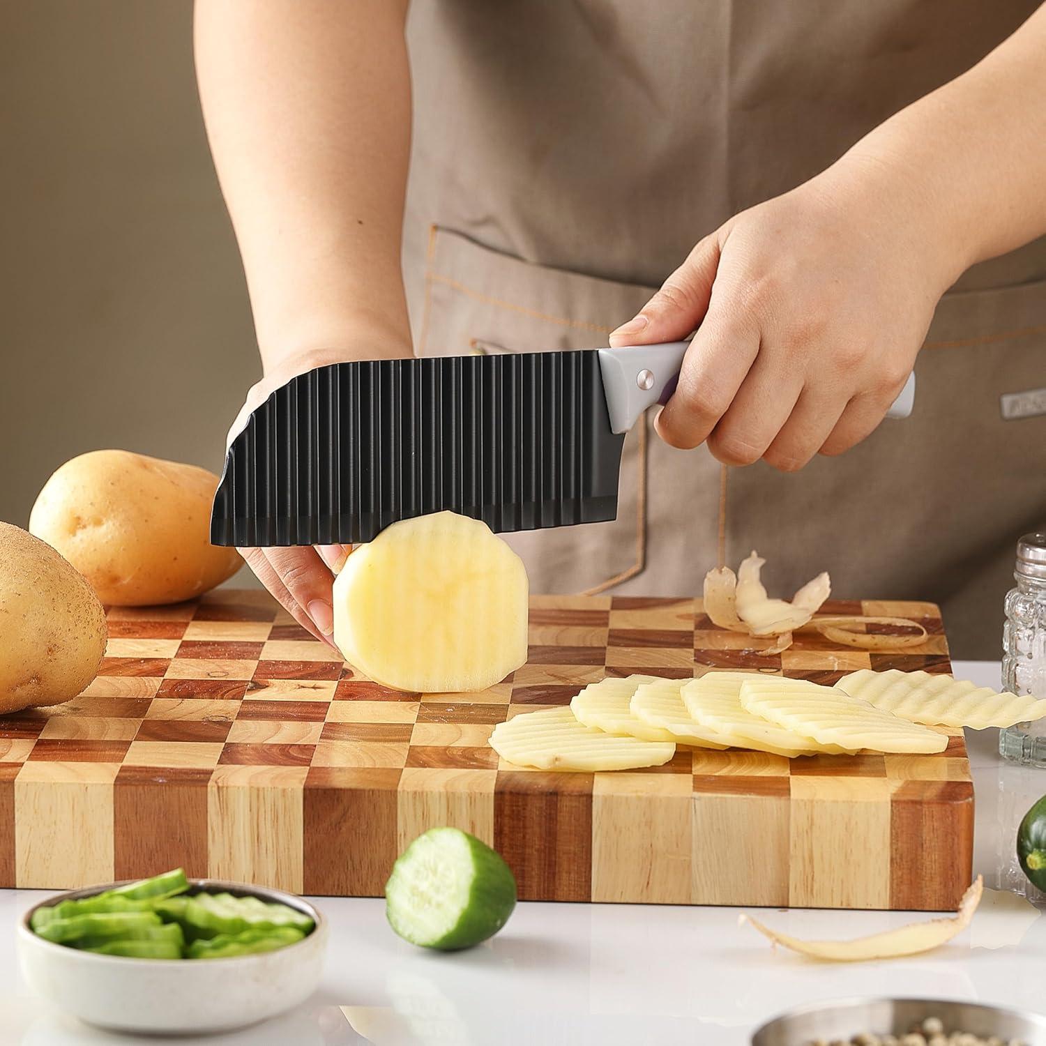 Cuchillo Cortador de Ondas JJOO 2 PCS Acero Inoxidable 15.75 cm