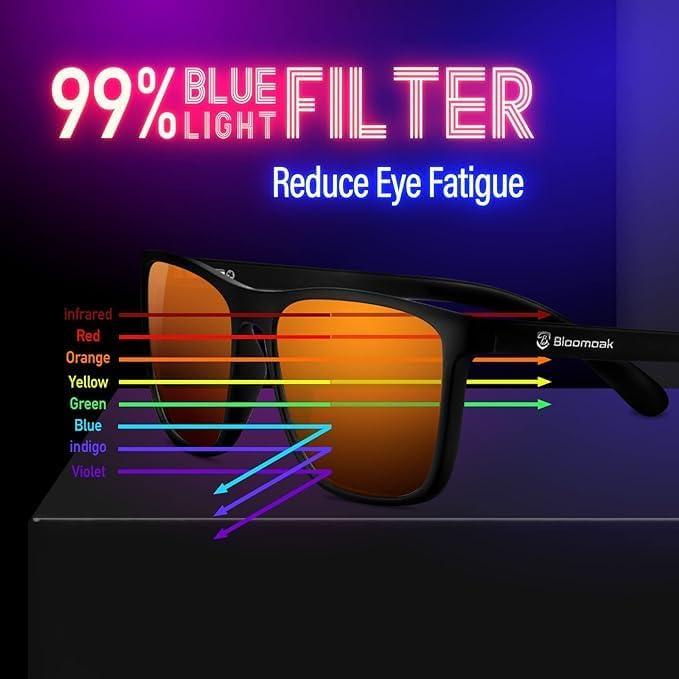 Gafas Bloomoak Antiluz Azul 99% para Juegos - Naranja