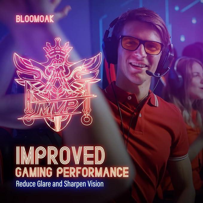 Gafas Bloomoak Antiluz Azul 99% para Juegos - Naranja