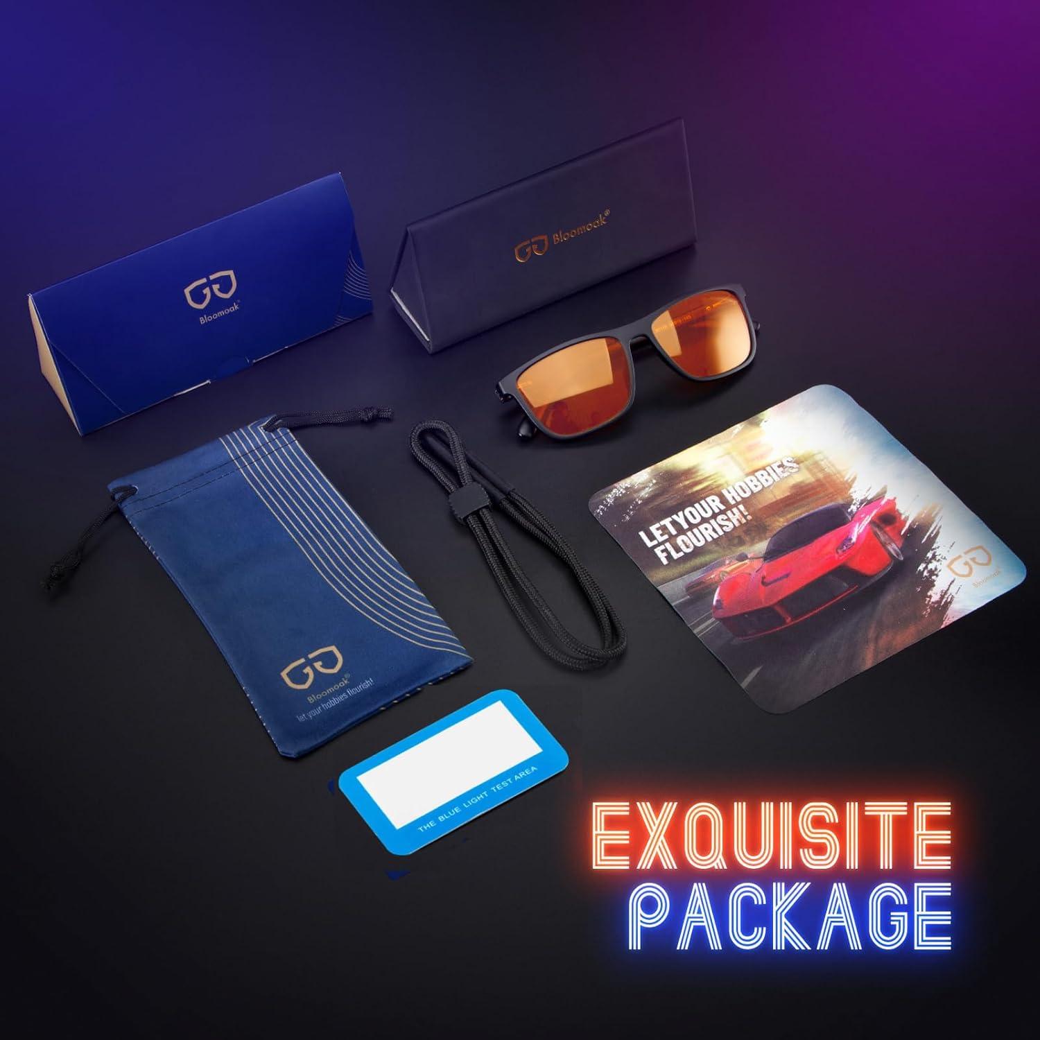 Gafas Bloomoak Antiluz Azul 99% para Juegos - Naranja