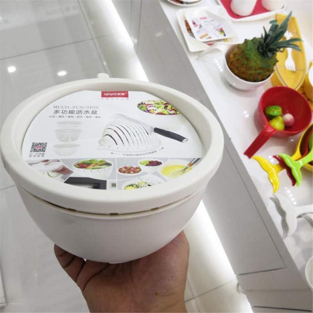 Cortador de Ensalada Fantasee 2 en 1 con Colador Blanco