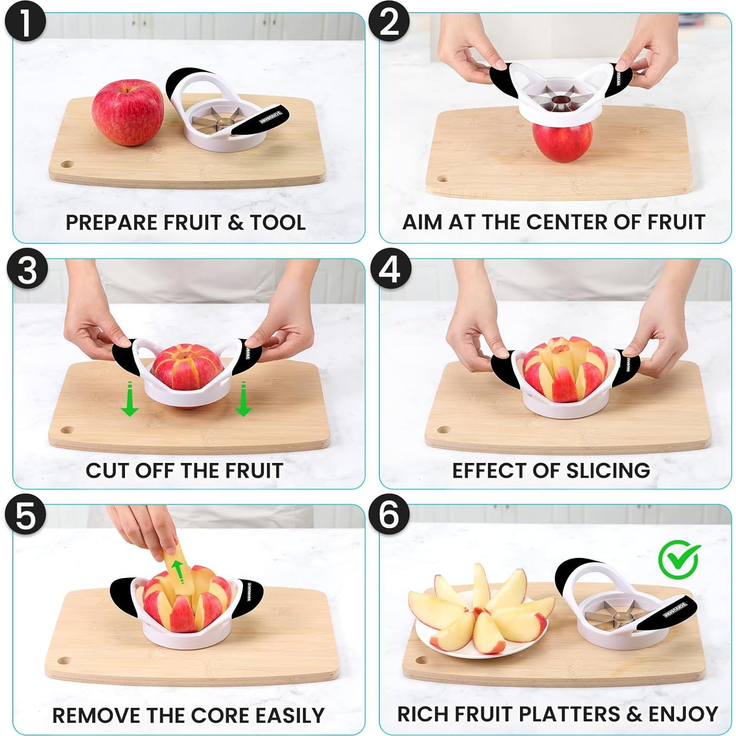 Cortador de Manzanas SCHVUBENR Acero Inoxidable 8 Cuchillas