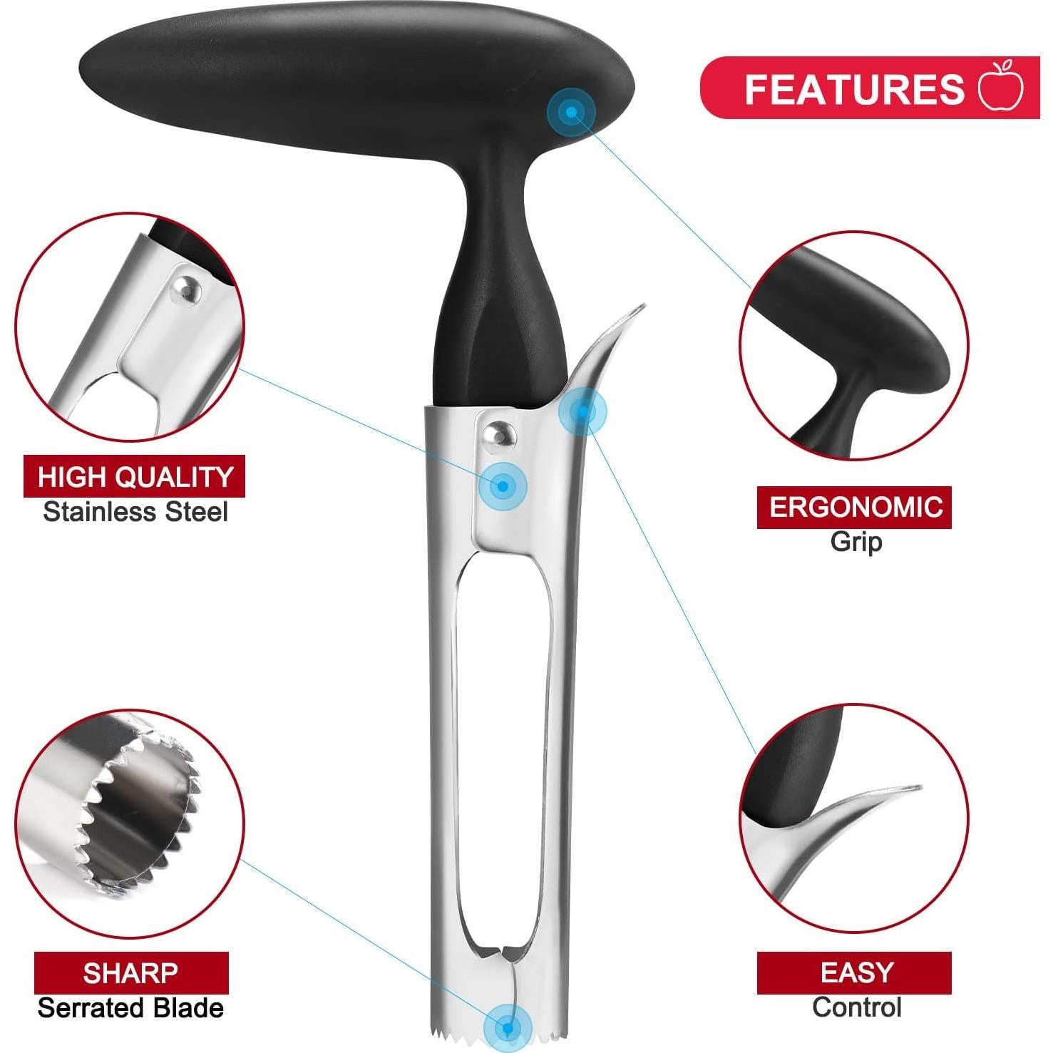 Descorazonador de Manzanas SCHVUBENR Acero Inoxidable Negro