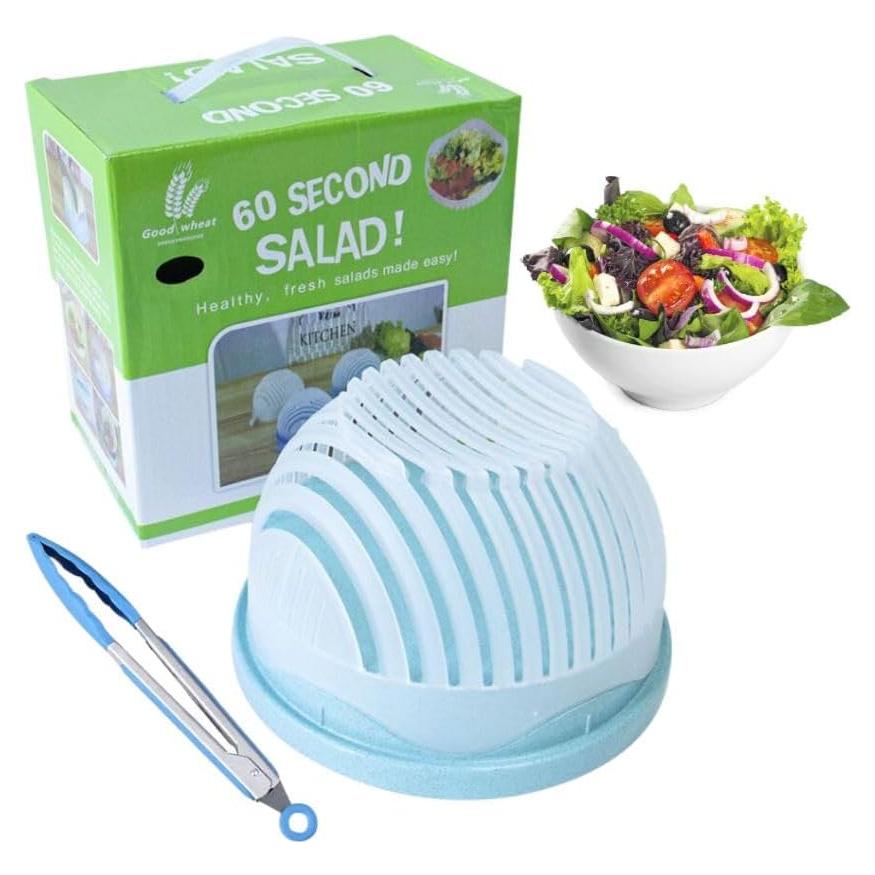 Tazón Cortador de Ensalada Genérico Azul 21x18.5cm