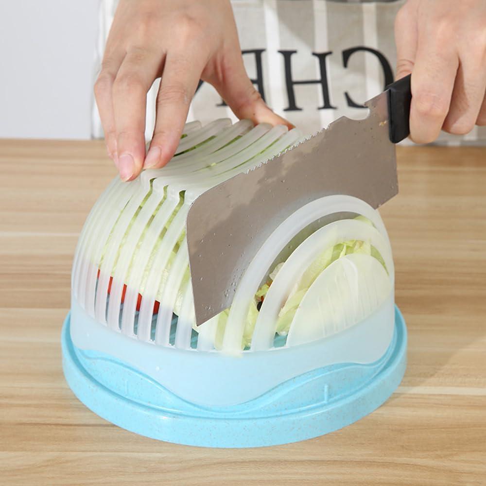 Tazón Cortador de Ensalada Genérico Azul 21x18.5cm