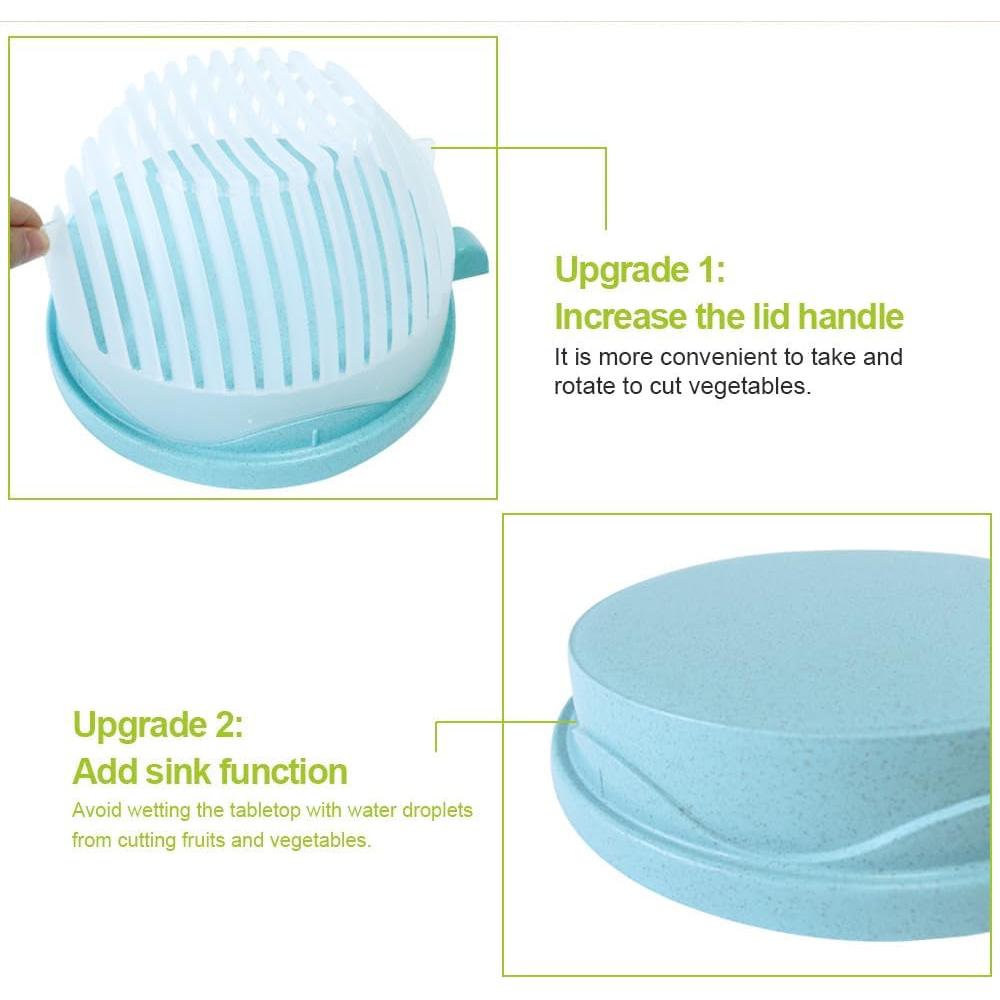 Tazón Cortador de Ensalada Genérico Azul 21x18.5cm