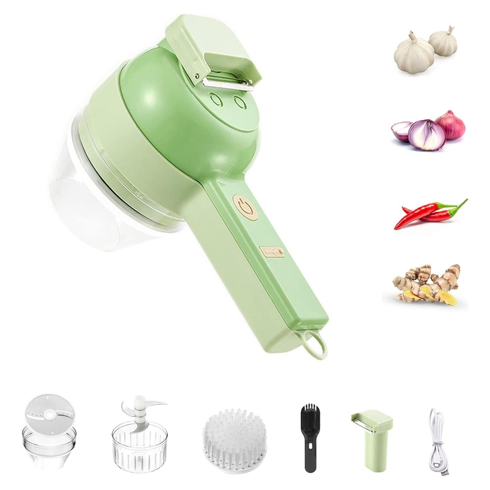 Cortador de Alimentos Eléctrico Exsussa 4 en 1 Verde