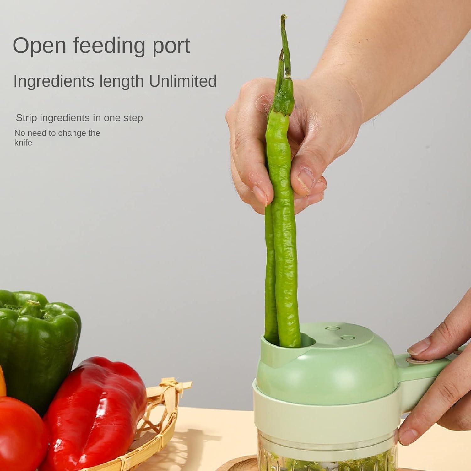 Cortador de Alimentos Eléctrico Exsussa 4 en 1 Verde