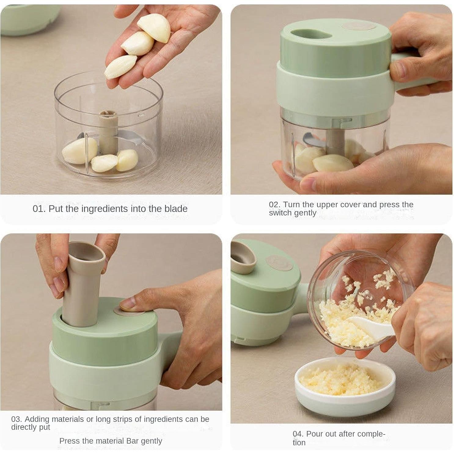 Cortador de Alimentos Eléctrico Exsussa 4 en 1 Verde