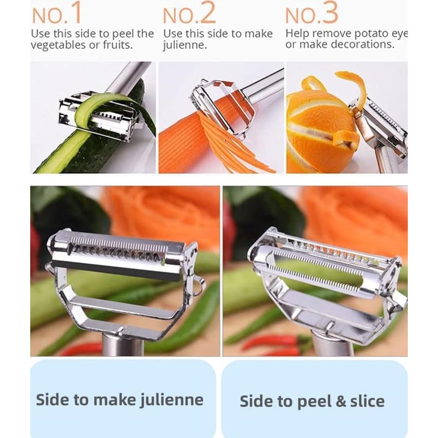 Pelador de Verduras SIKATIHU Acero Inoxidable Doble Cara