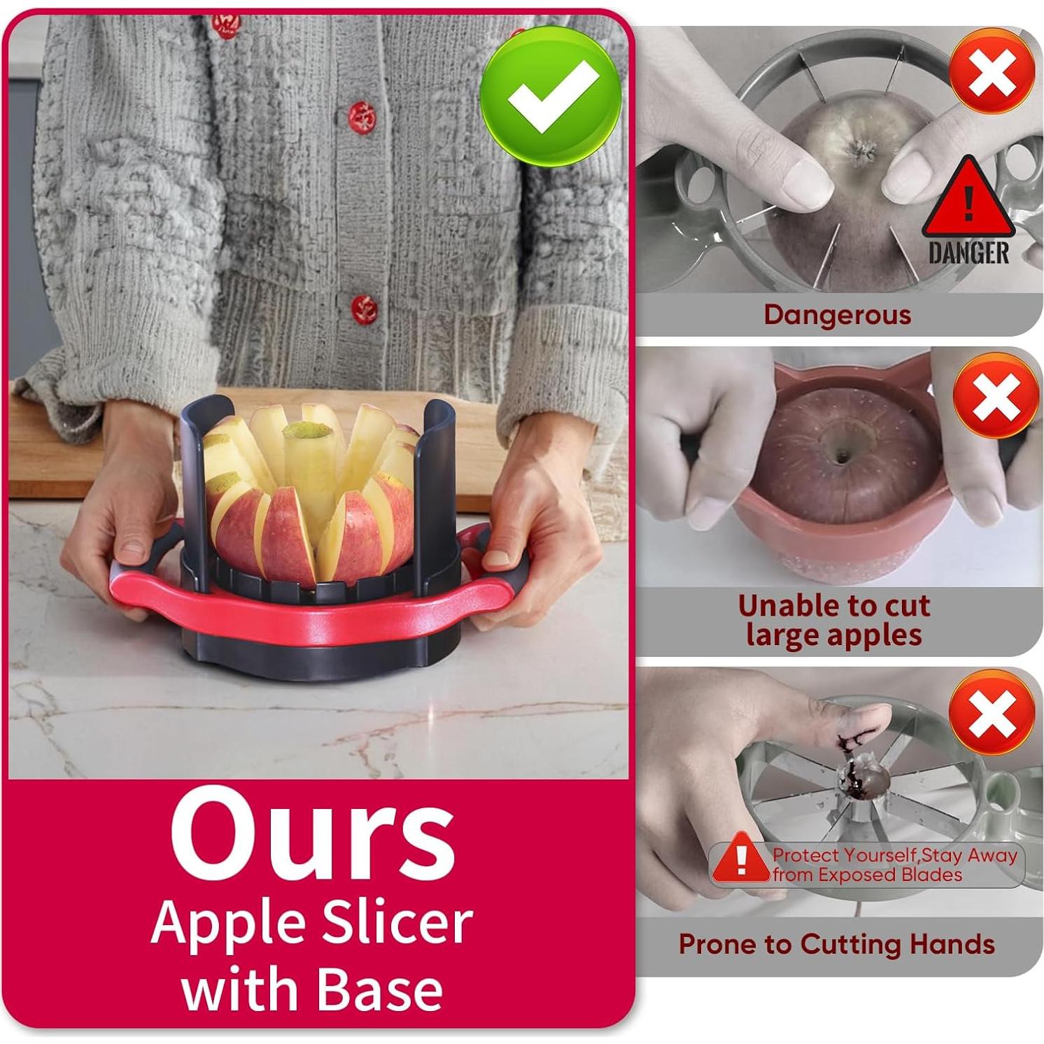 Cortador de Manzana OOKUU 13 cm Acero Inoxidable 12 Rodajas