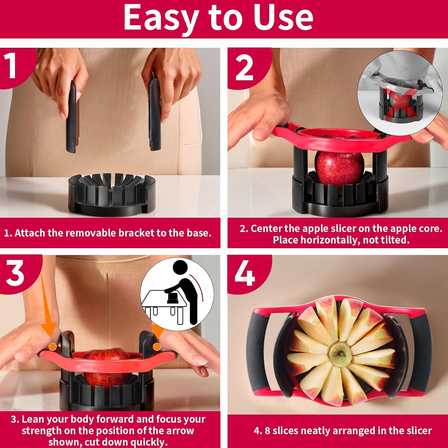 Cortador de Manzana OOKUU 13 cm Acero Inoxidable 12 Rodajas