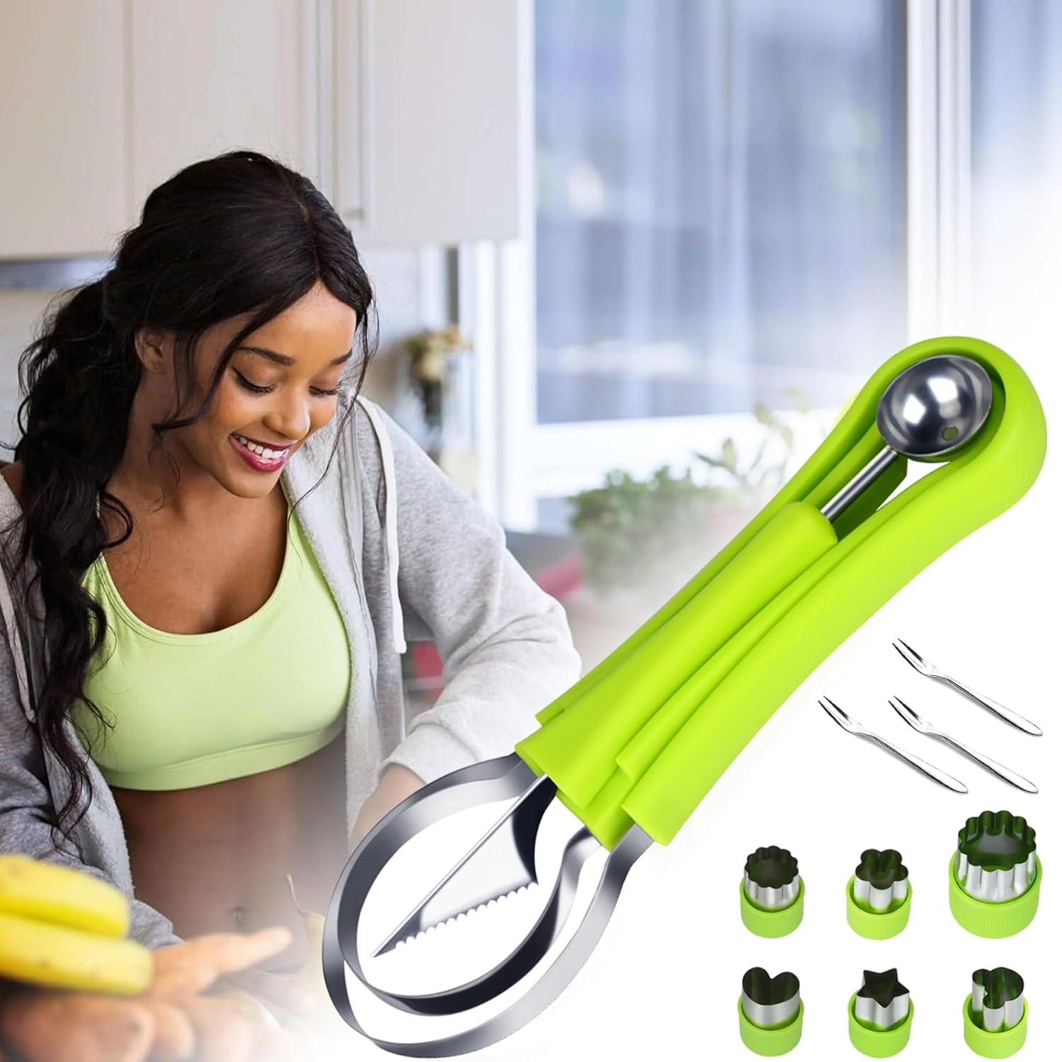 Juego de Cortadores de Sandía 12 Piezas Aorplim Acero Inoxidable