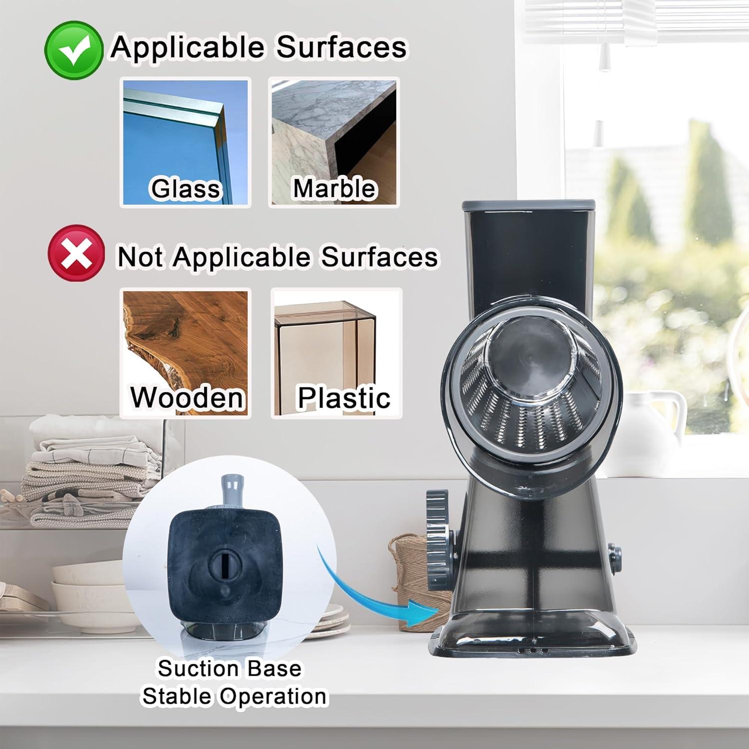 Rallador de Queso Rotatorio Mannilayco 3 en 1 Acero Inoxidable