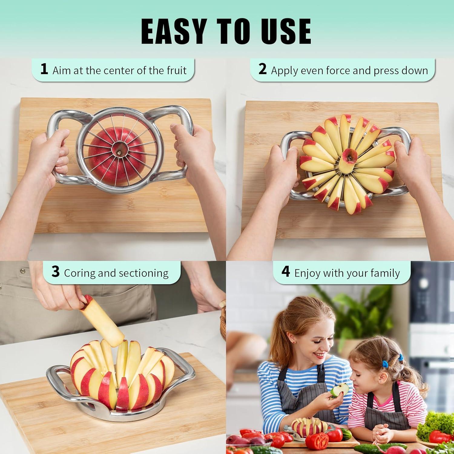 Cortador de Manzanas LIIGEMI 22.1x14 cm 16 Rebanadas Acero Inox