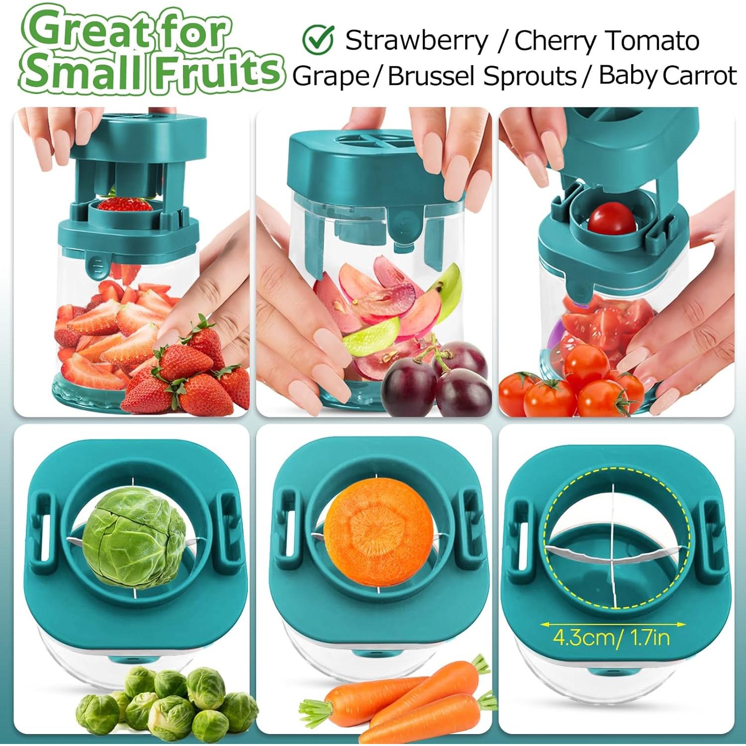 Cortador de Frutas Pequeño COKSDUPID Acero Inoxidable Verde