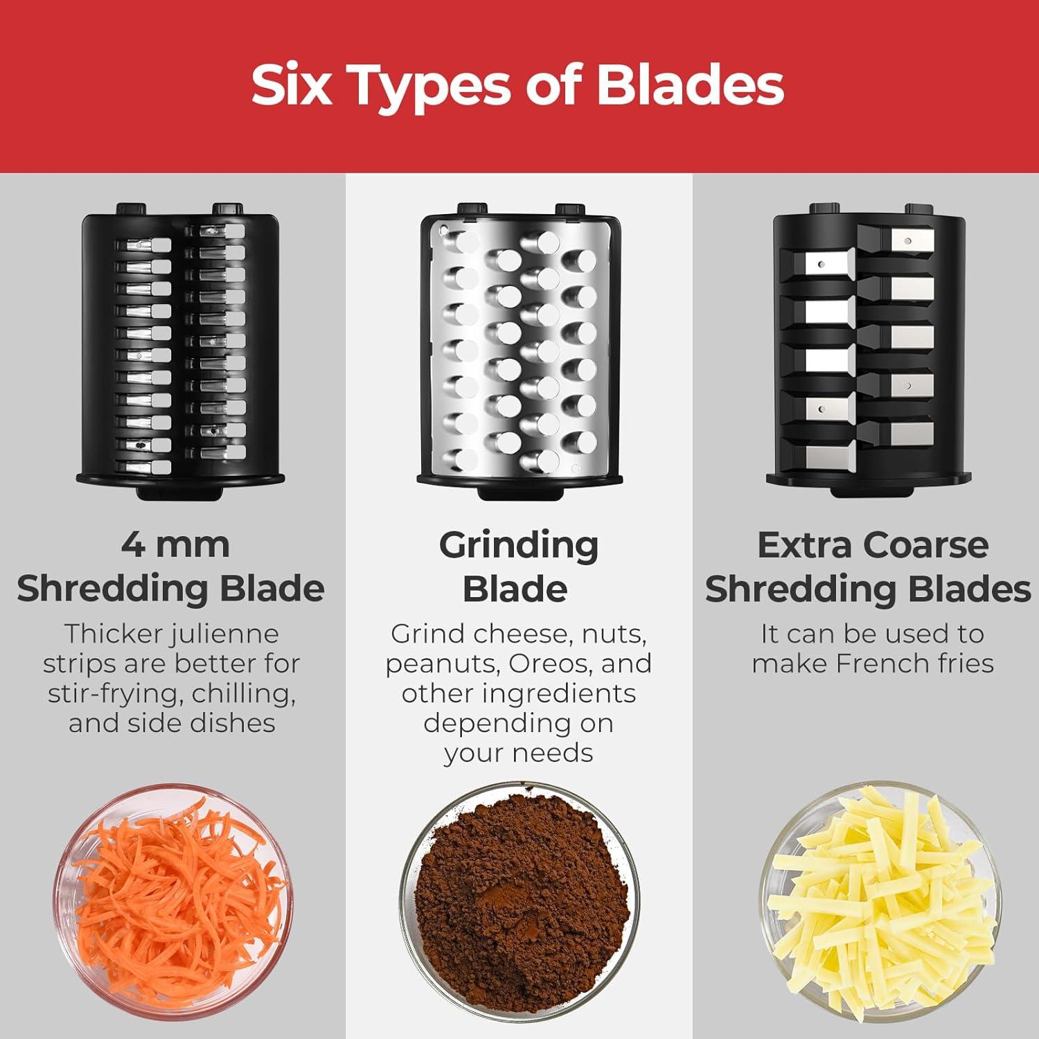 Rallador Eléctrico ATBKIT 250W 6 Cuchillas Acero Inoxidable