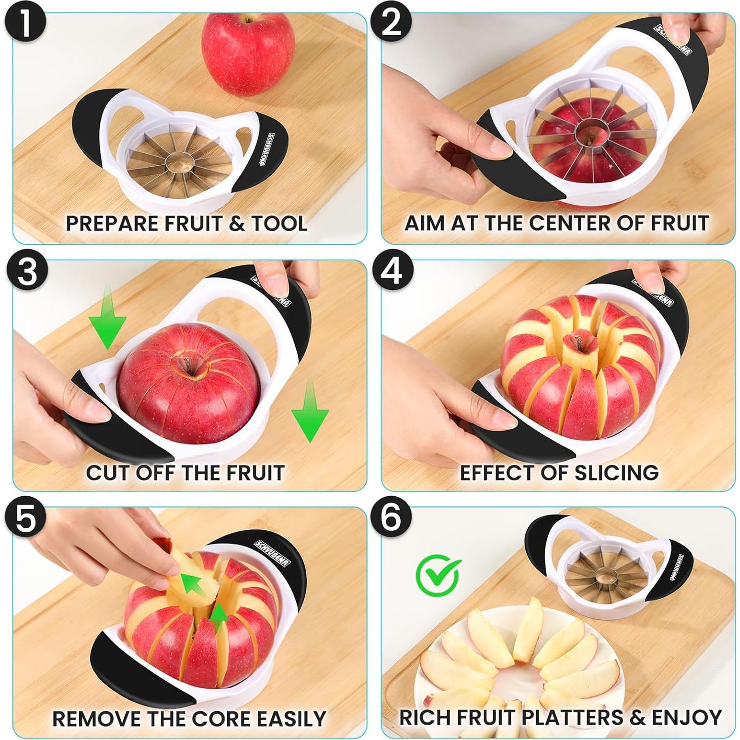 Cortador de Manzanas SCHVUBENR 12 Cuchillas Acero Inoxidable