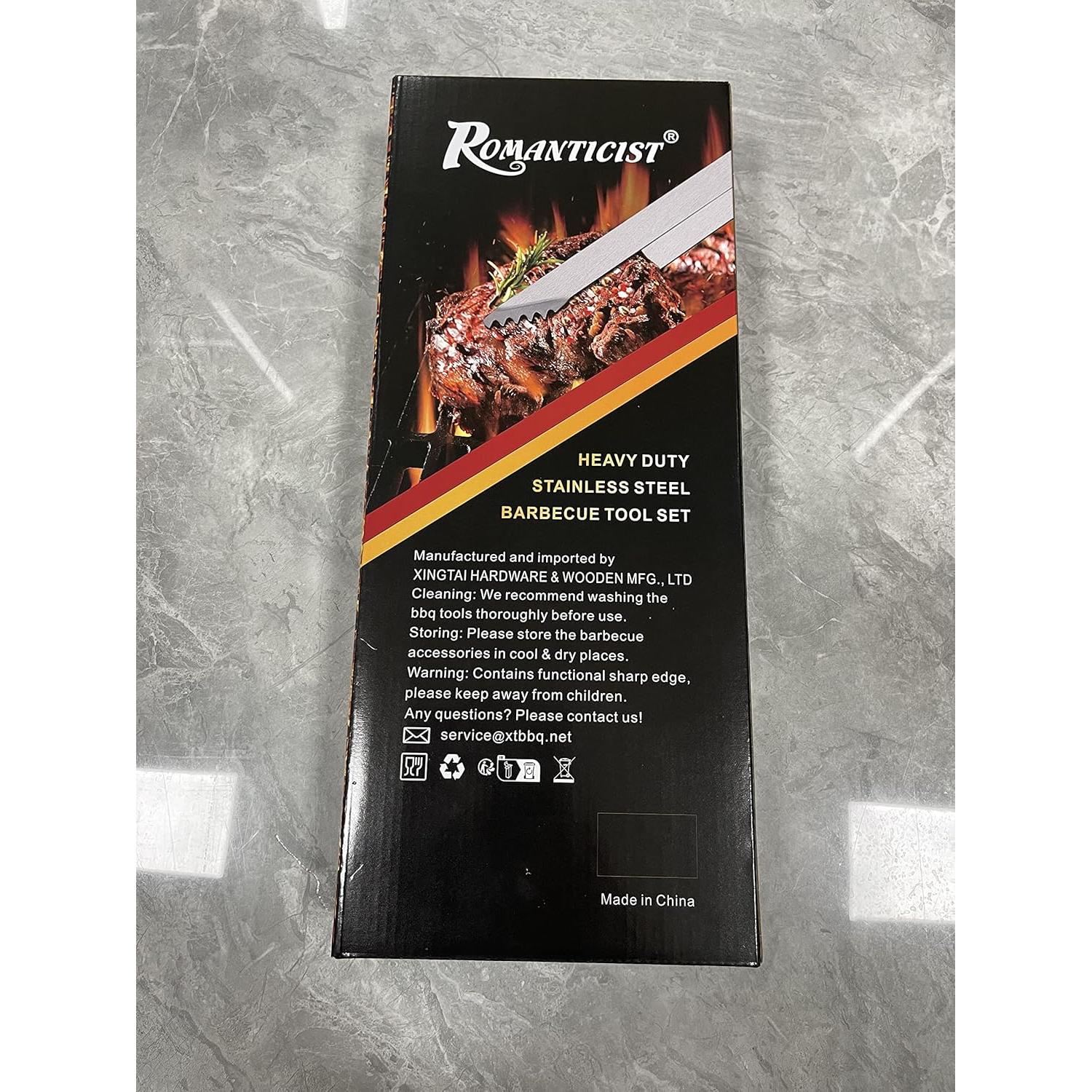 Juego de Accesorios para BBQ ROMANTICIST 28 Piezas Acero Inox
