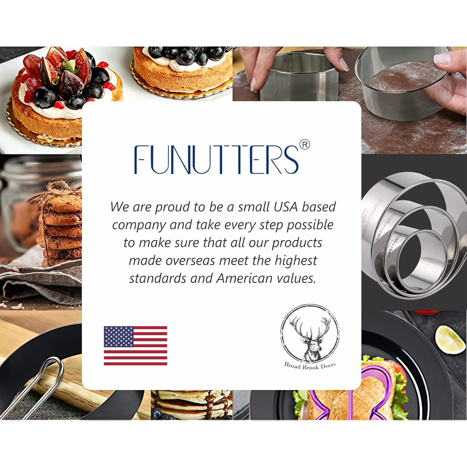 Juego de Cortadores de Galletas Funutters 3 Piezas 2-4 Pulgadas