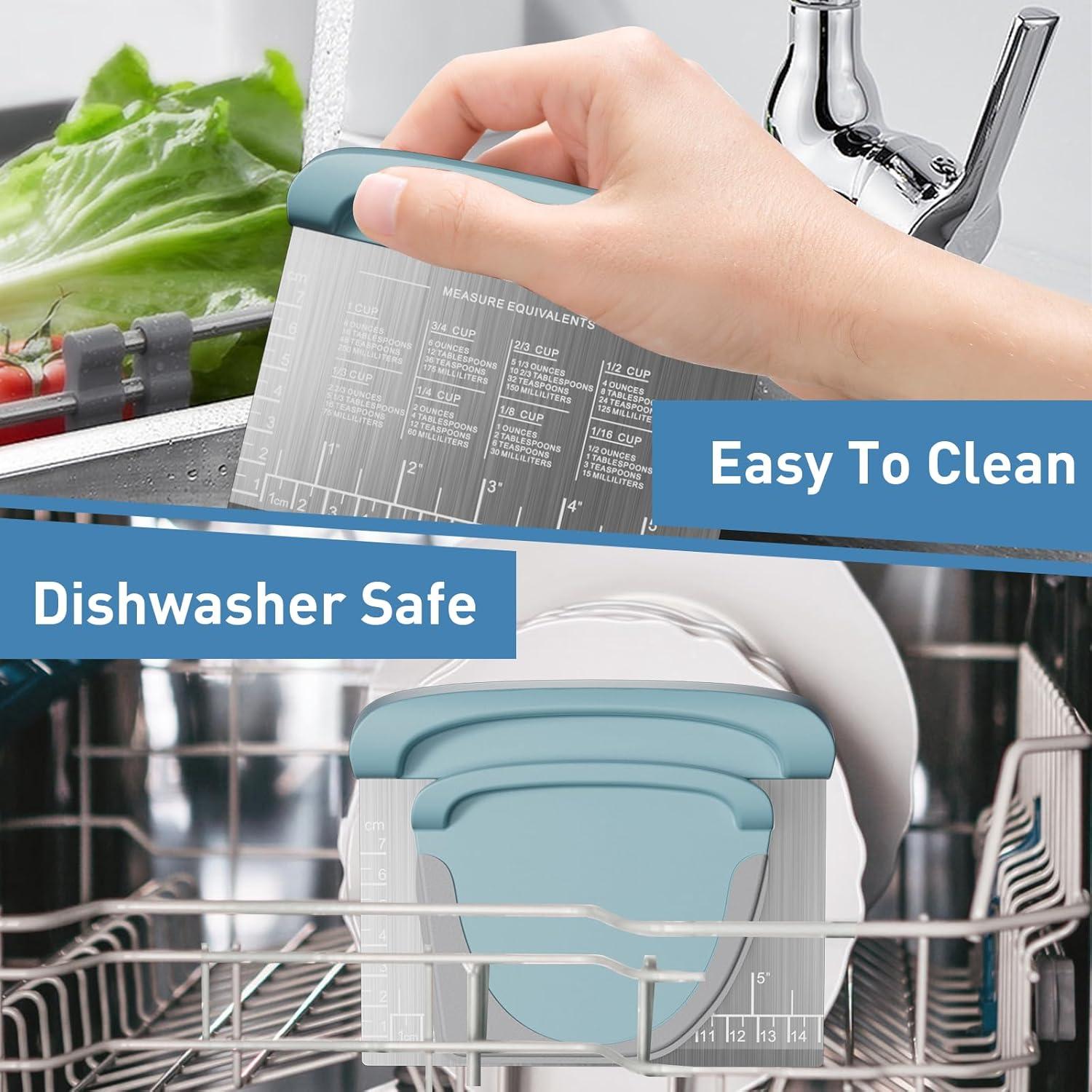 Raspador de Masa 2 en 1 BIGFIT Acero Inoxidable Azul