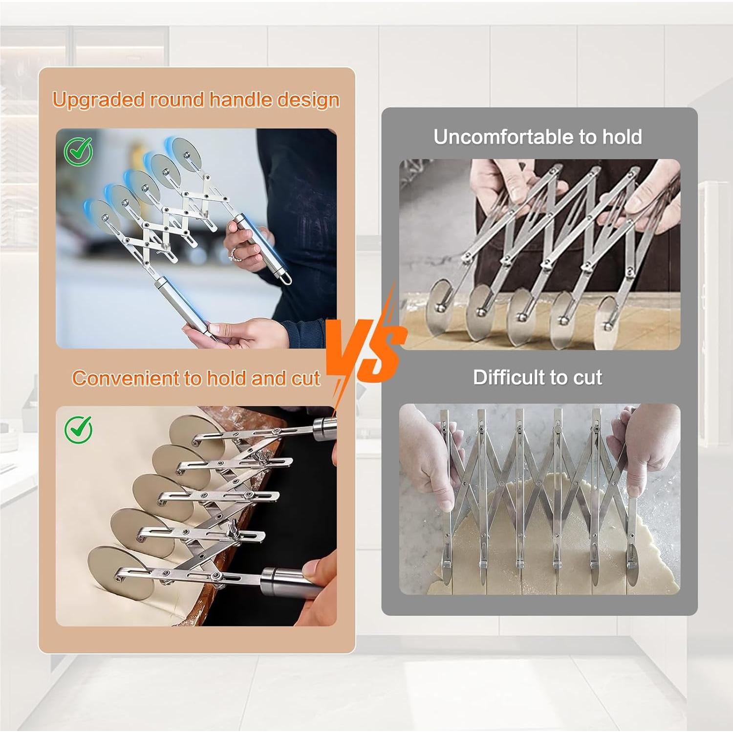 Cortador de Masa Mlesi 5 Ruedas Acero Inoxidable 0.41 kg