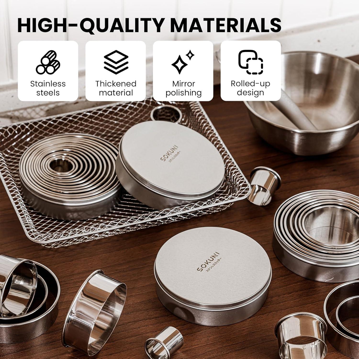 Juego de Cortadores de Galletas SOKUNI Acero Inoxidable 12 Pzas