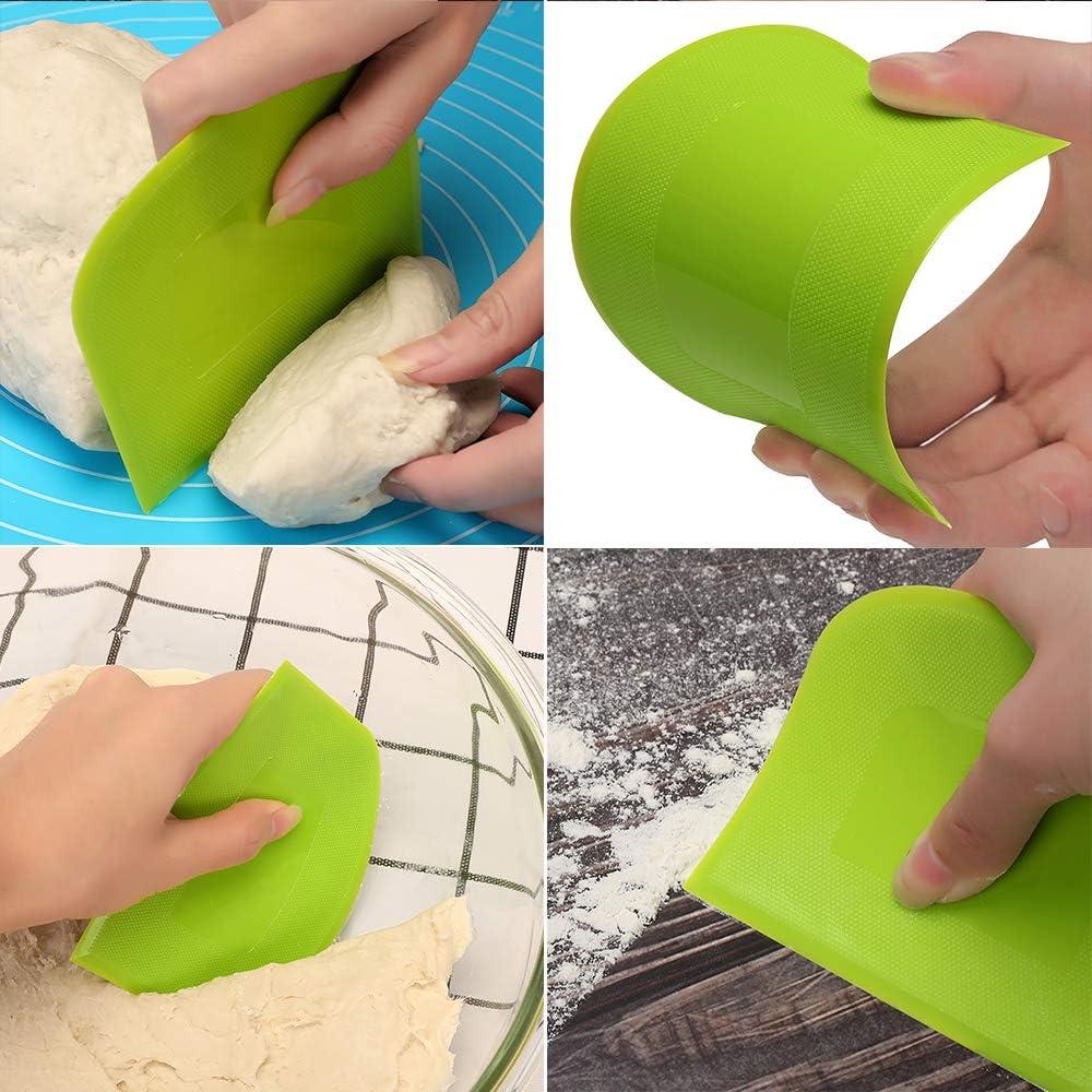 Raspador de Masa Suanyok 2 Piezas Plástico Flexible Blanco-Verde