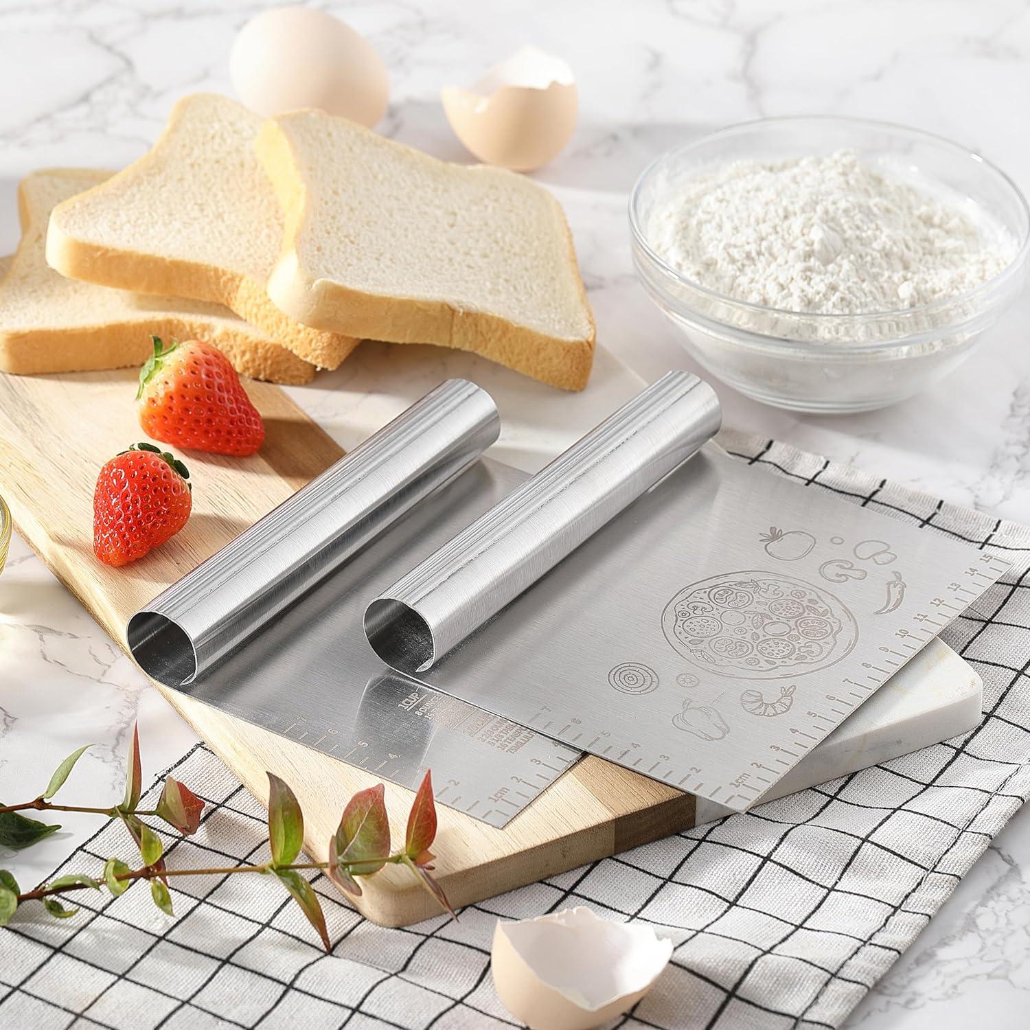 Raspador de Masa LCCOWOT Acero Inoxidable 2 Piezas 15 cm