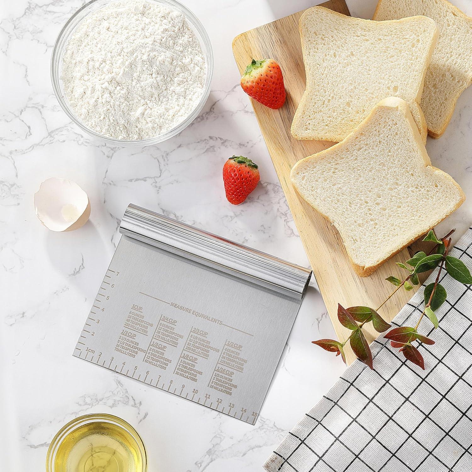 Raspador de Masa LCCOWOT Acero Inoxidable 2 Piezas 15 cm