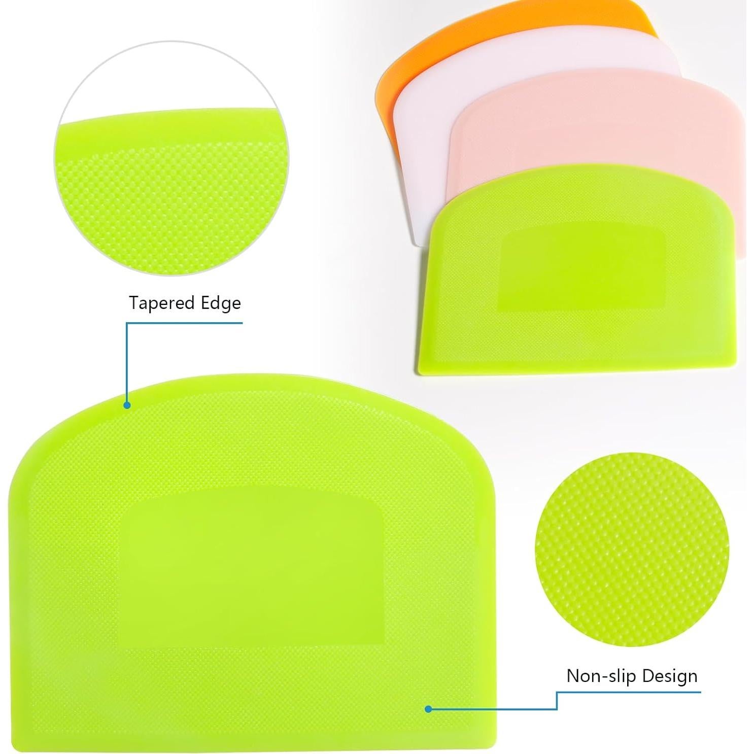 Raspador de Masa CEWIFO 4 Pcs Flexible BPA Free Colores