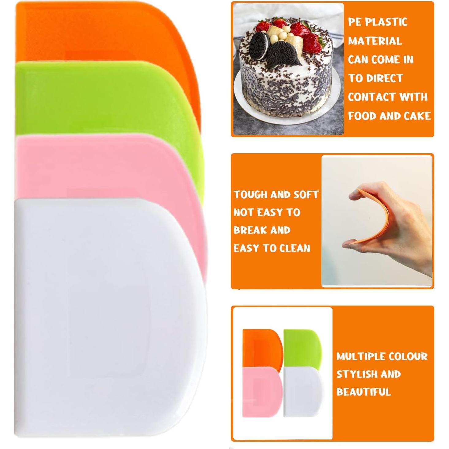 Raspador de Masa CEWIFO 4 Pcs Flexible BPA Free Colores