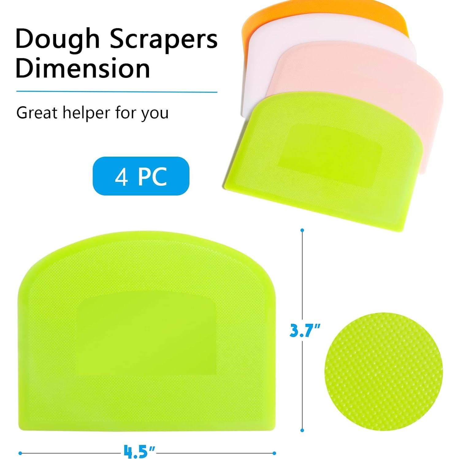 Raspador de Masa CEWIFO 4 Pcs Flexible BPA Free Colores